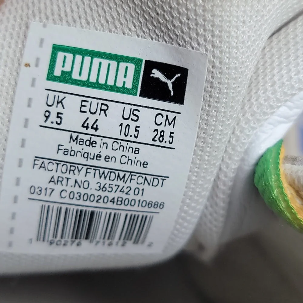 Puma Clyde Pride PRD NYC White Leather Sneakers Men's Size Rainbow